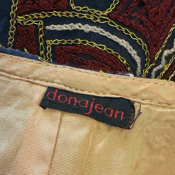 Gold and Orange Midi Pencil Skirt with Embellishments - Picture 9 of 10